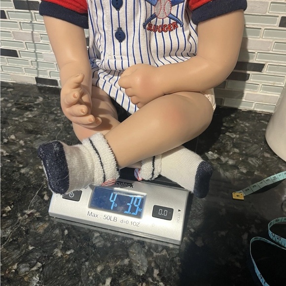 Ashton Drake Michael Little Slugger Silicone Reborn Weighted Baby Doll - Picture 8 of 11